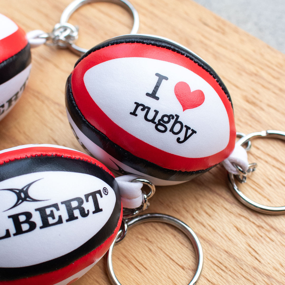 Gilbert I Love Rugby Keyring