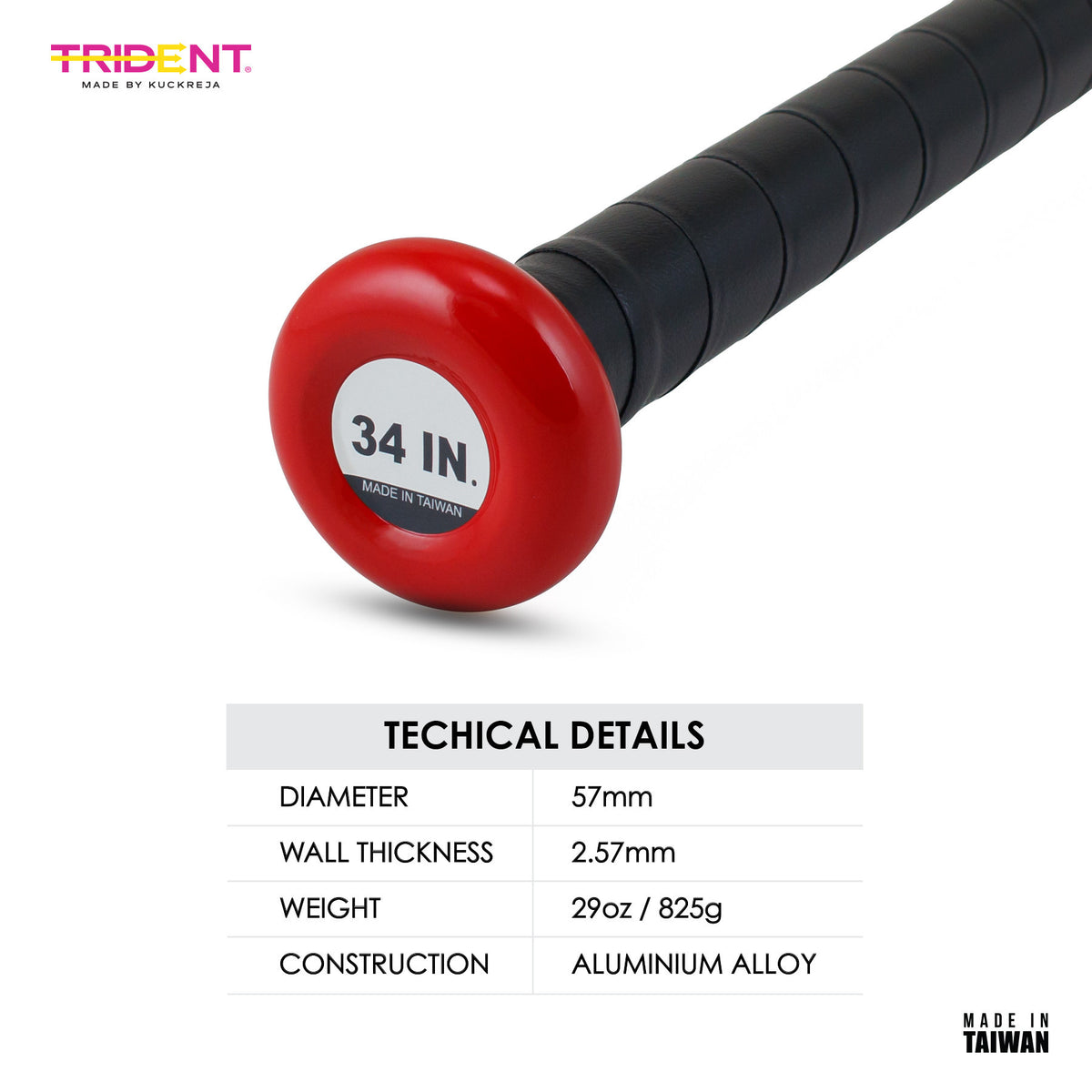 Trident Master Softball Bat - Red (34")