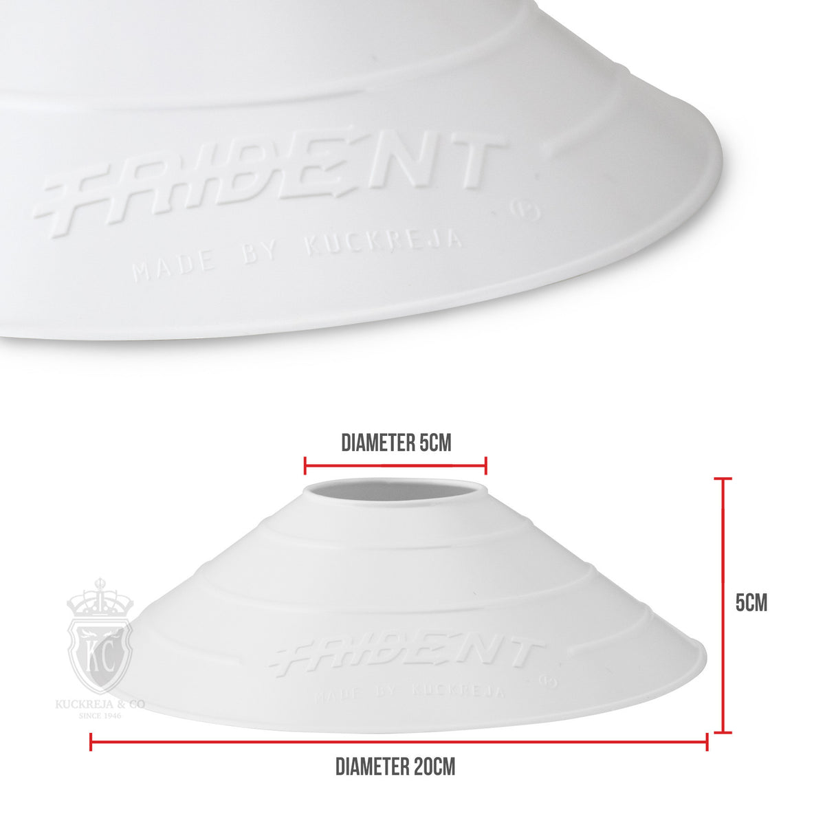 Trident Premium Disco Cone Set – 40 Pieces (White)