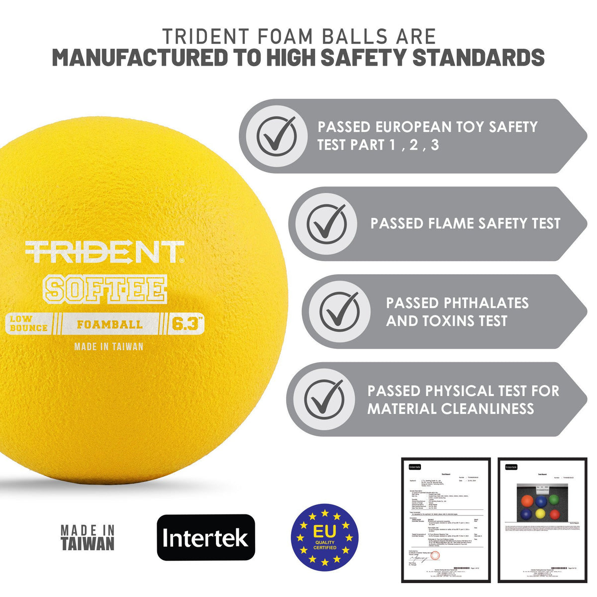 Trident Softee Low Bounce Foam Ball - Yellow (6.3")