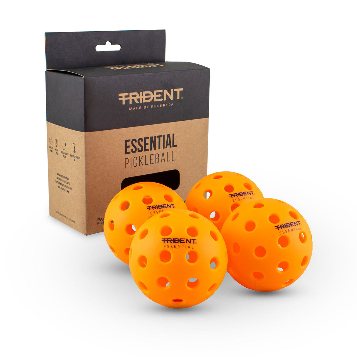 Trident Essential Pickleball Balls - Orange (Set of 4)