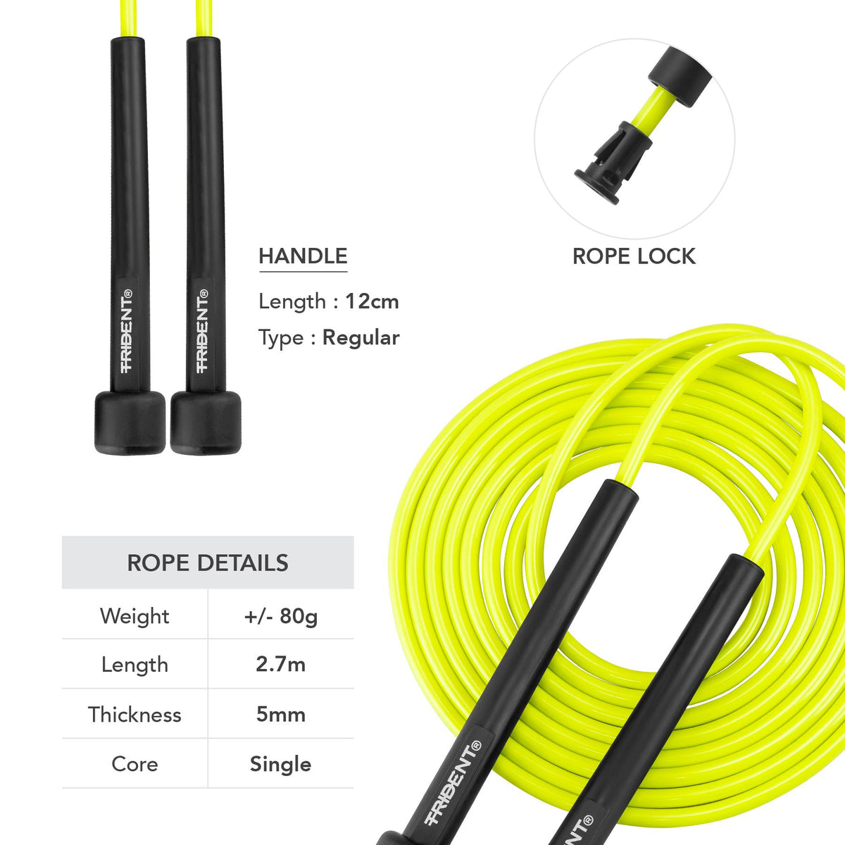 Trident Milestone Skipping Rope - Electric Neon