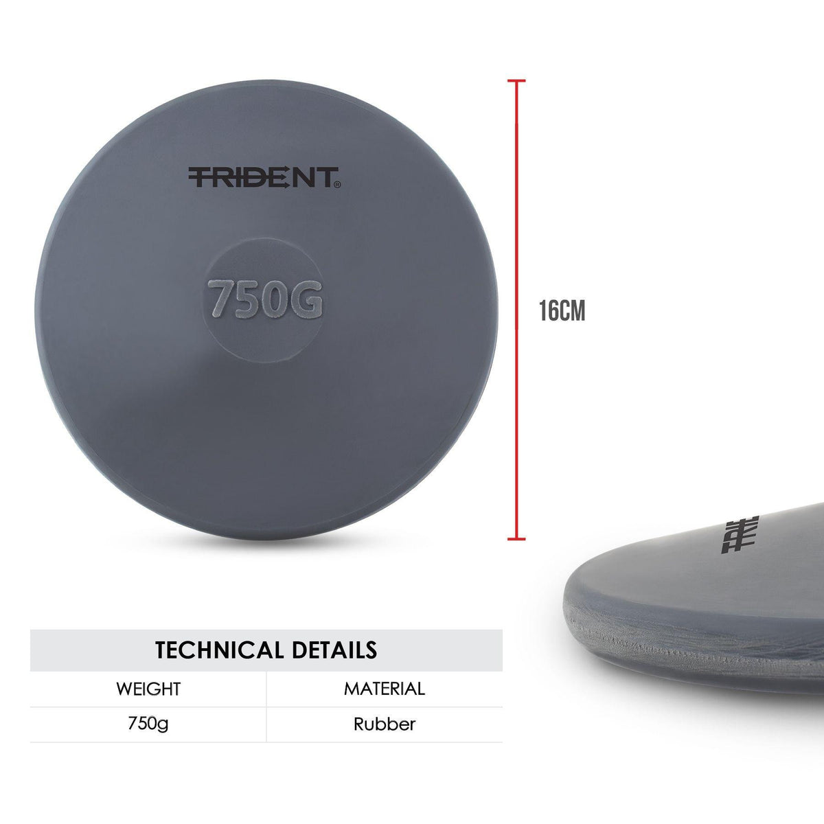 Trident Rubber Discus - 0.75kg