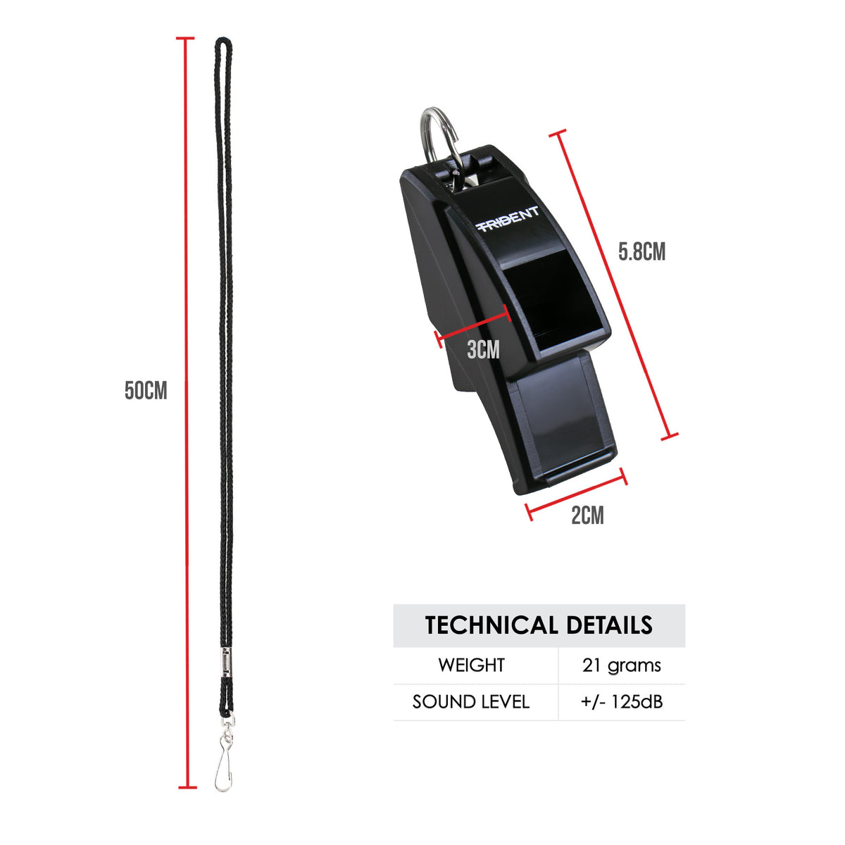 Trident Echo Blast Whistle with Lanyard