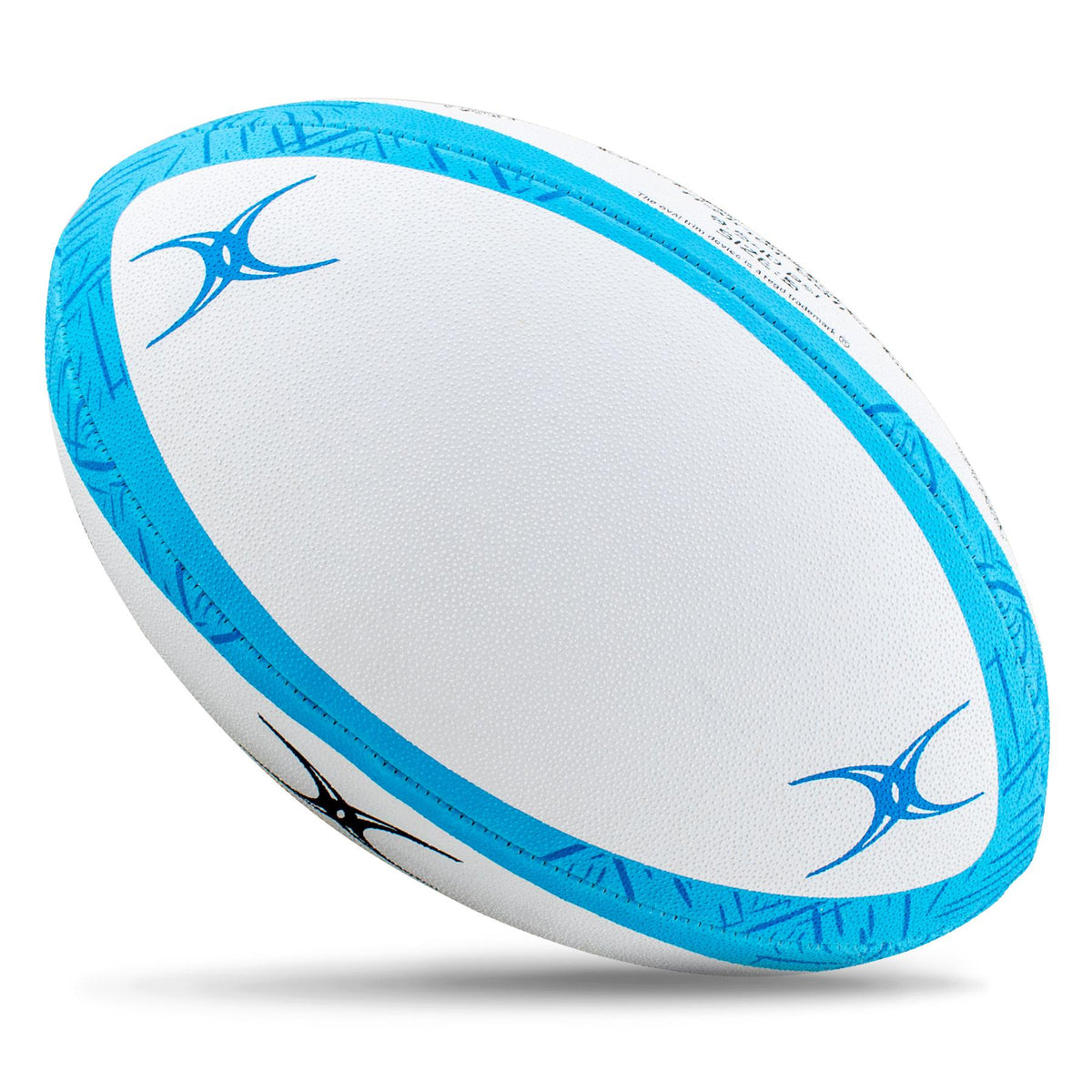 Gilbert GTR 8000 Rugby Ball - Sky (Size 5, 4, 3)
