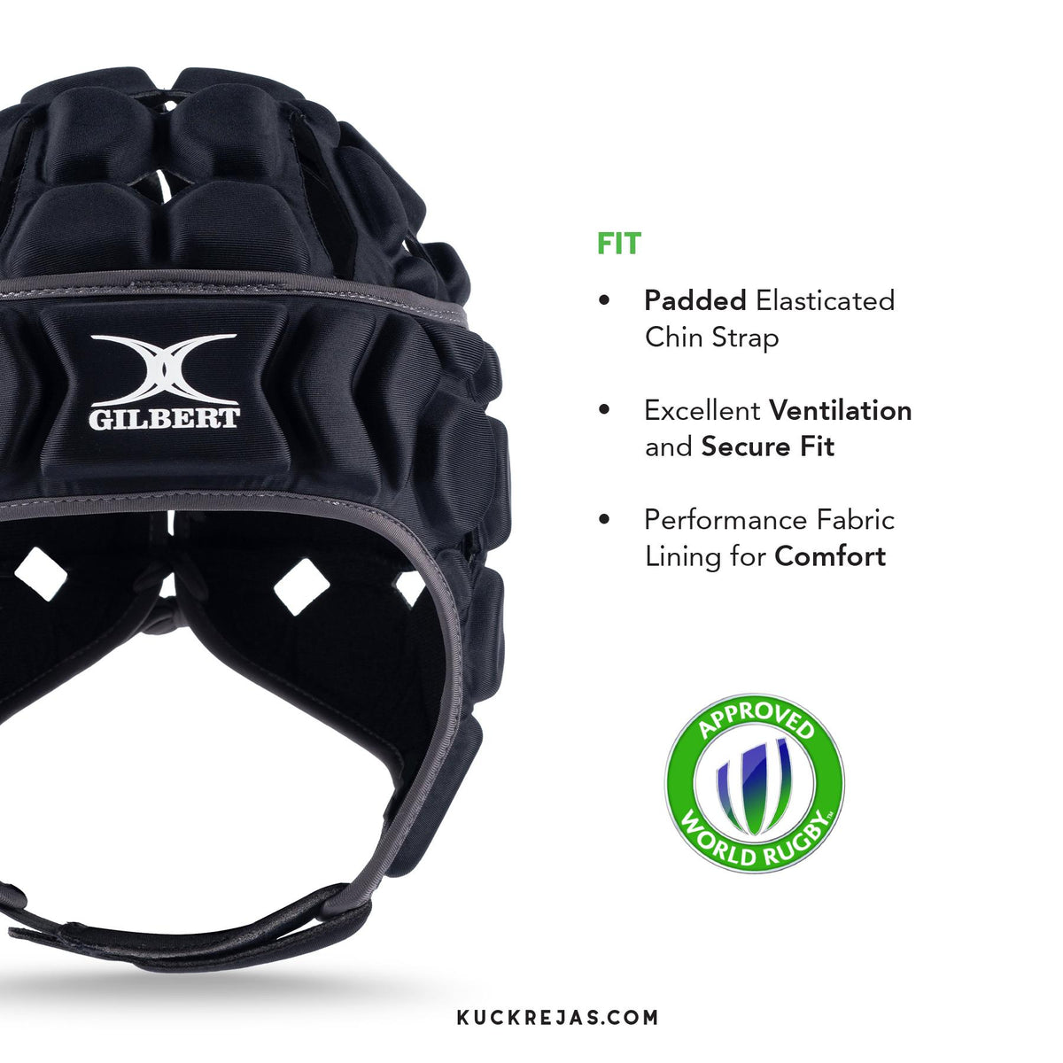 Gilbert Octane Headguard - Black/Grey