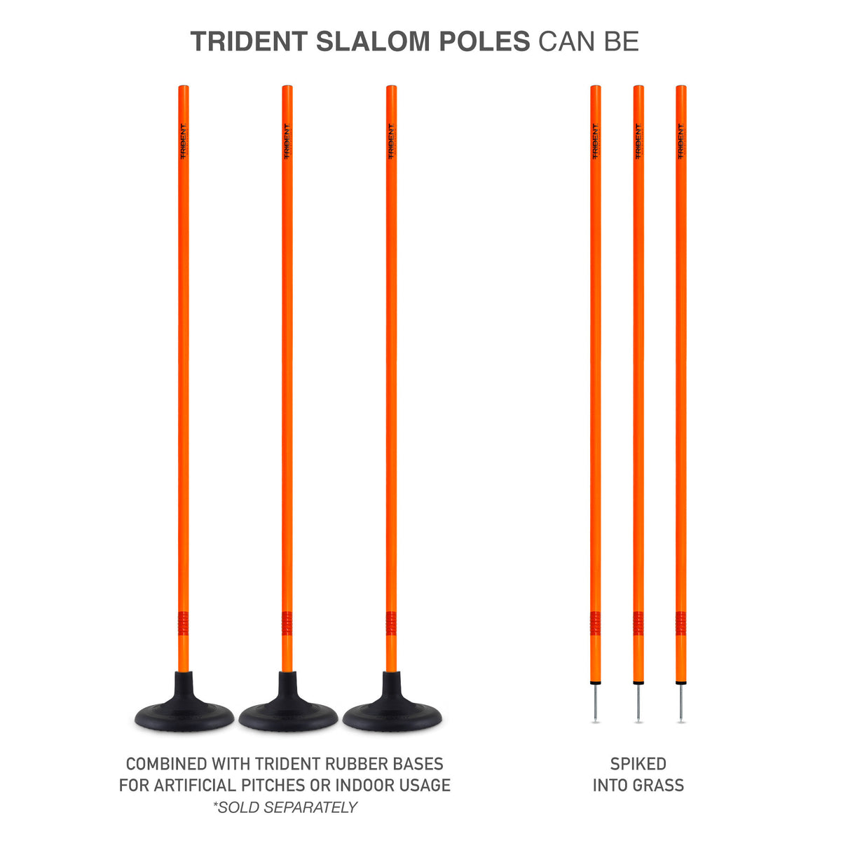 Trident Slalom Pole with Spring - Orange