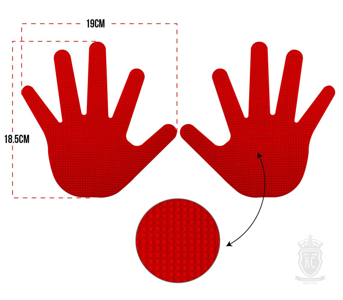 Trident Rubber Hand Marker - Red (Pair)