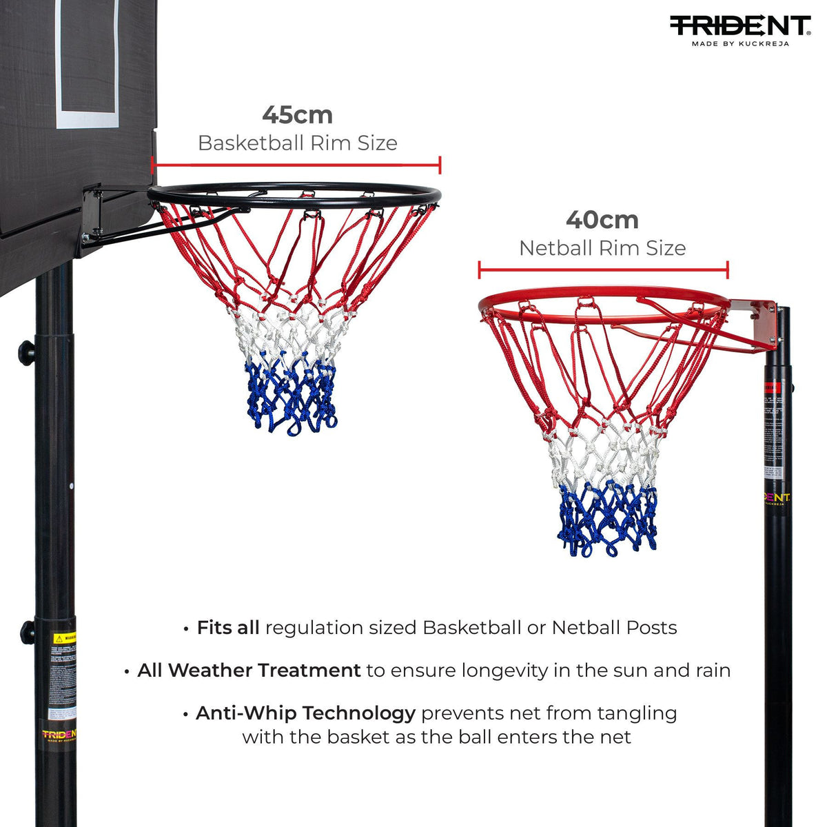 Trident Premium Basketball/Netball Net (Pair)