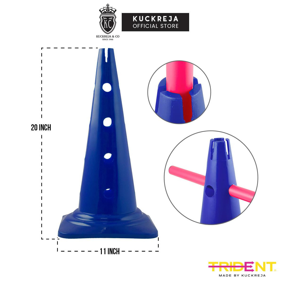 Trident 20" Cone with Holes - Blue