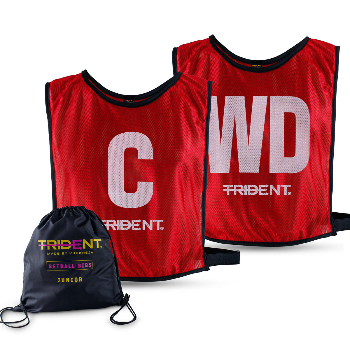 Trident Netball Bibs Set – Red (Senior, Junior)