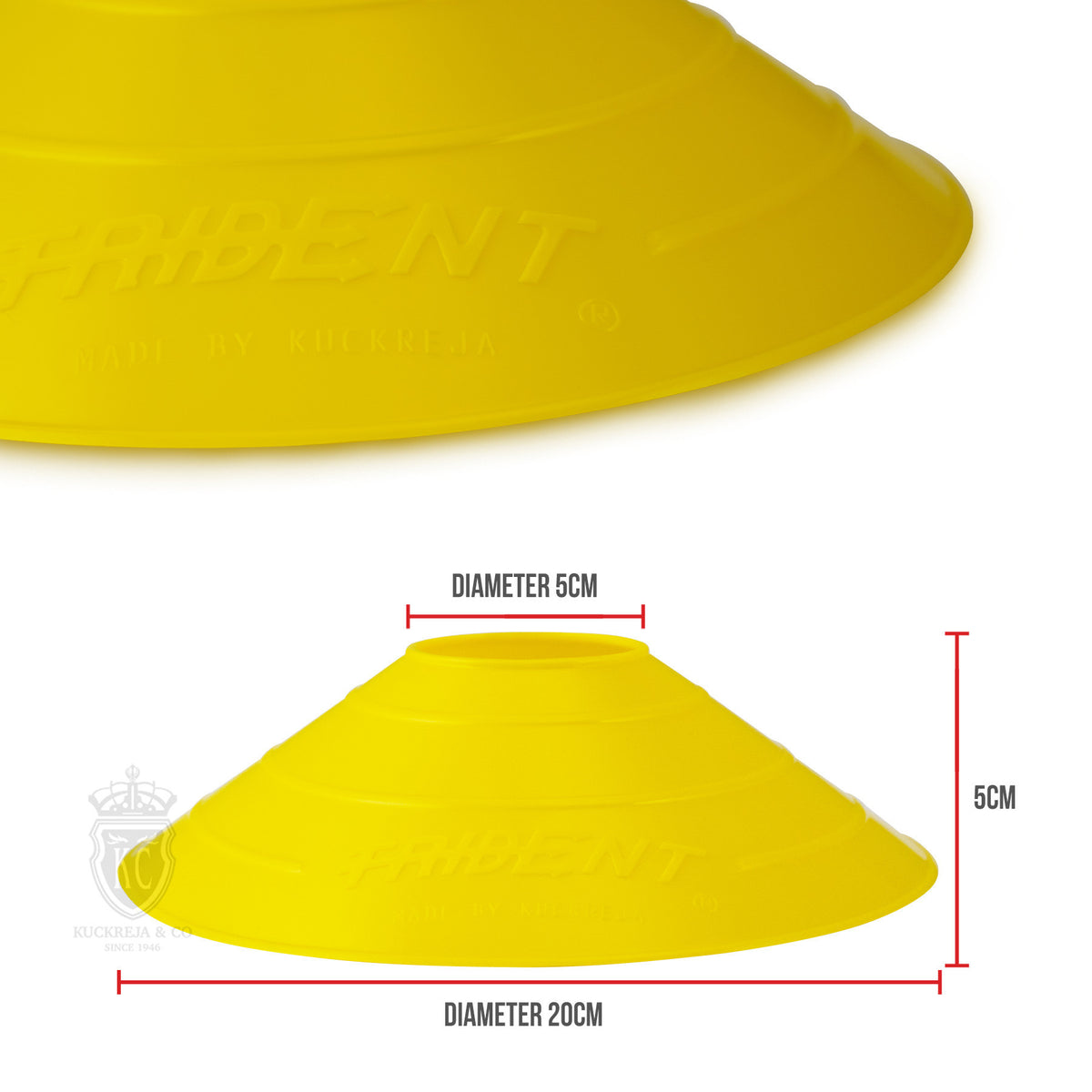 Trident Premium Disco Cone Set - 40 Pieces (Yellow)