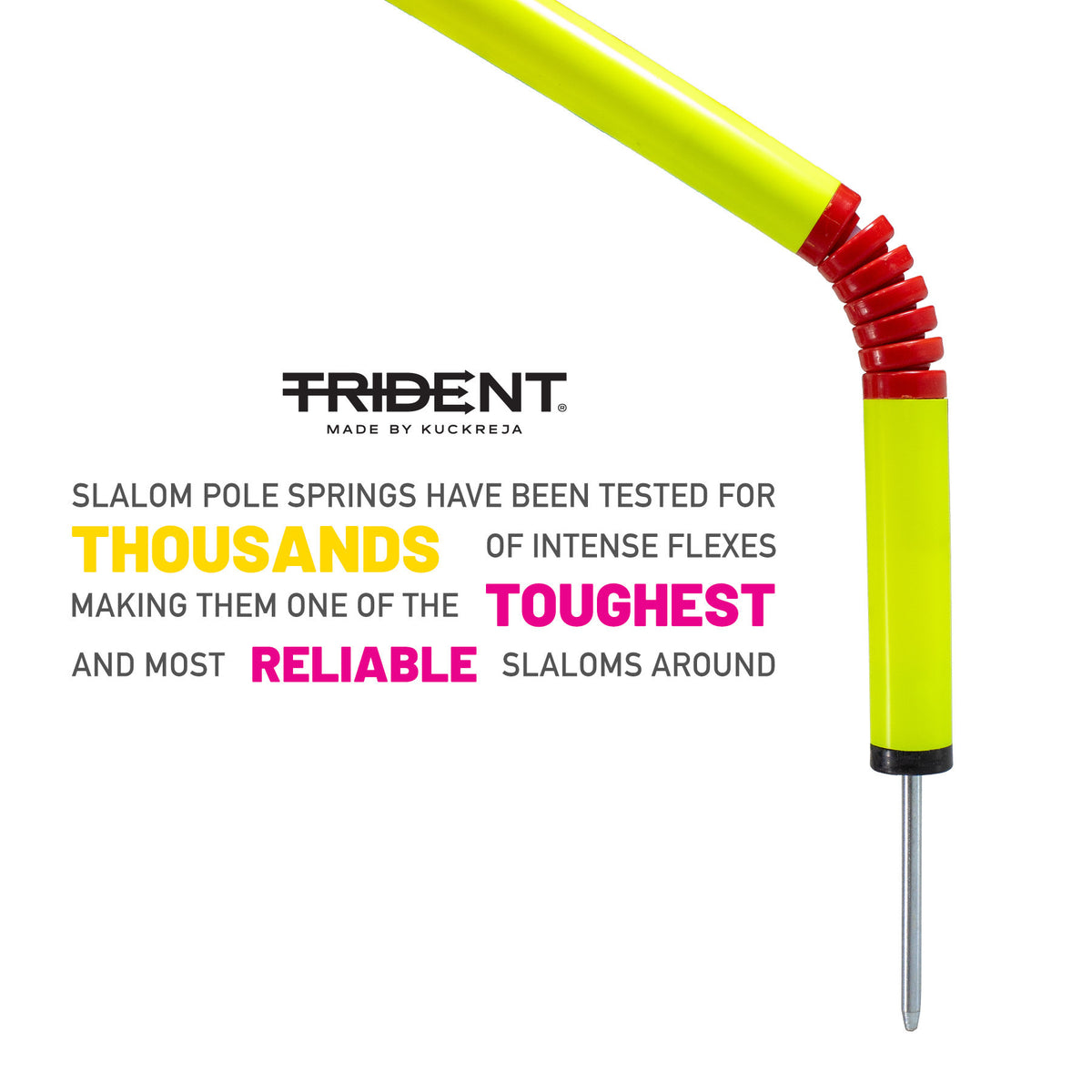 Trident Slalom Pole with Spring - Neon